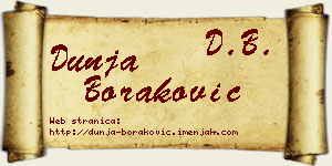 Dunja Boraković vizit kartica